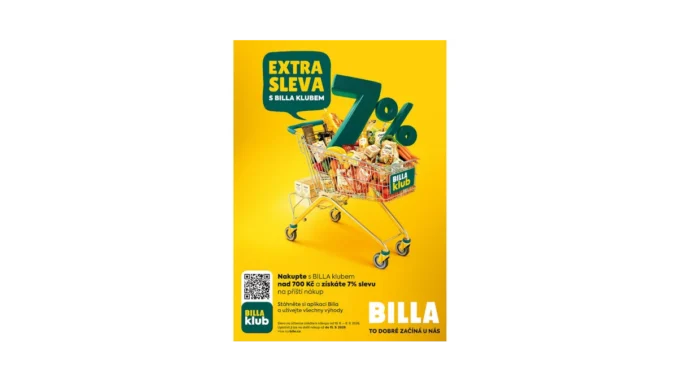BILLA nabízí 7% slevu členům klubu na další nákup
