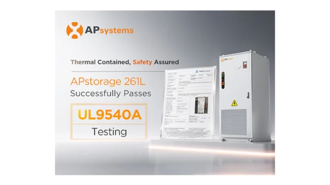 Bezpečnostní milník APstorage s UL 9540A certifikací